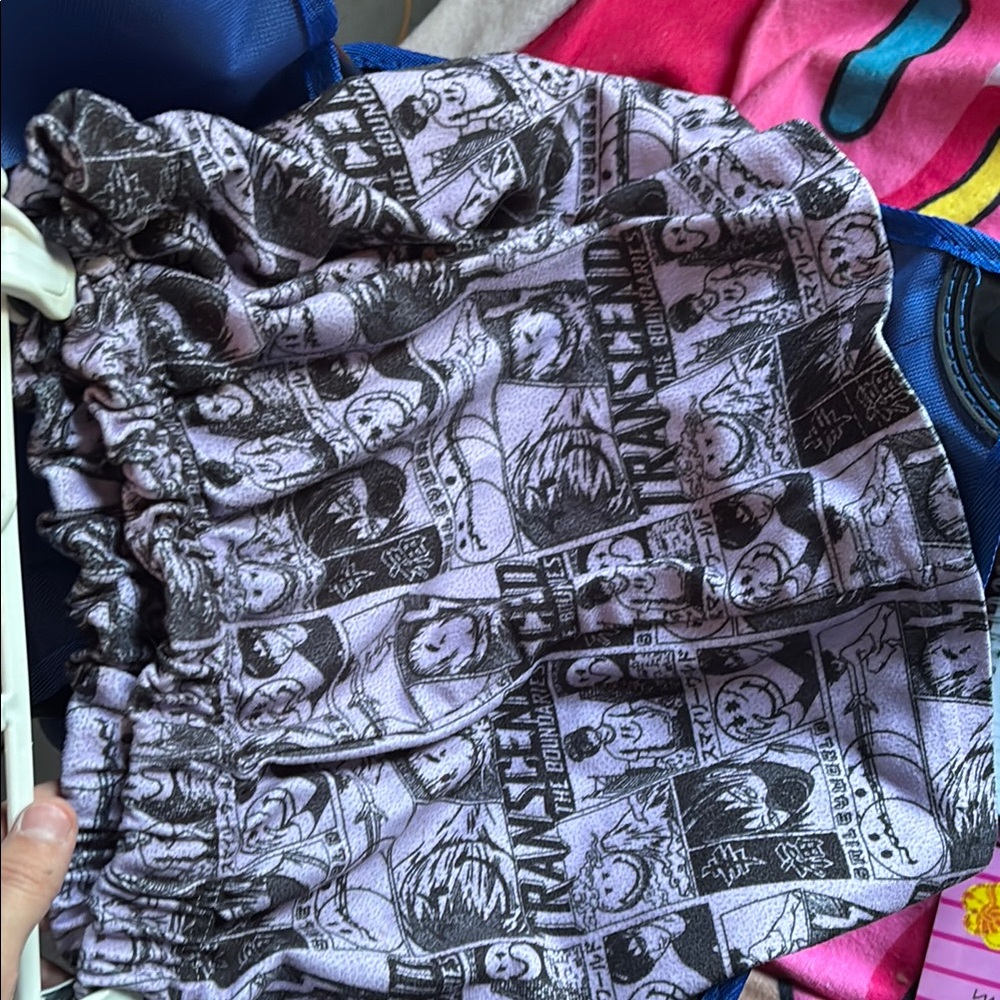 Purple and Black Graphic Shorts